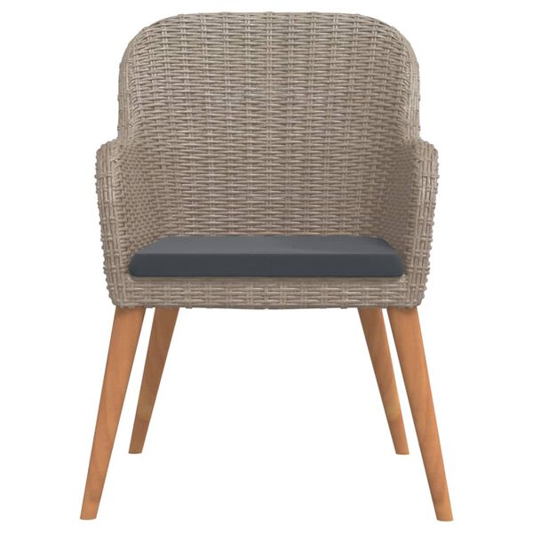 vidaXL 7 Piece Garden Dining Set with Cushions Brown