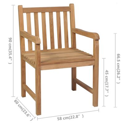 vidaXL Garden Chairs 8 pcs with Cream Cushions Solid Teak Wood