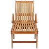 vidaXL Sun Lounger with Table and Cushion Solid Teak Wood