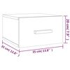 vidaXL Wall-mounted Bedside Cabinet High Gloss White 35x35x20 cm