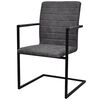 vidaXL Cantilever Dining Chairs 2 pcs Dark Grey Faux Leather