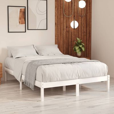 vidaXL Bed Frame without Mattress White Solid Wood Super King Size