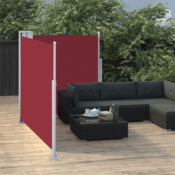 vidaXL Retractable Side Awning Red 100x600 cm
