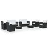 vidaXL 8 Piece Garden Lounge Set with Cushions Poly Rattan Black