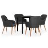 vidaXL 5 Piece Garden Dining Set with Cushions Black