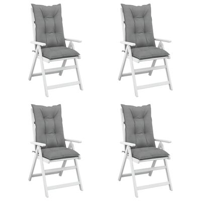 vidaXL Garden Highback Chair Cushions 4 pcs Grey 120x50x7 cm Fabric