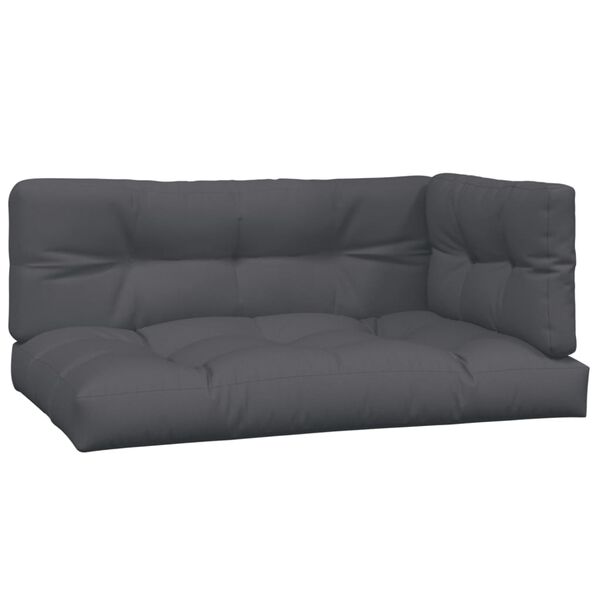 vidaXL Pallet Cushions 3 pcs Anthracite Fabric