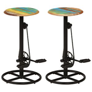 vidaXL Bar Chairs 2 pcs Solid Reclaimed Wood