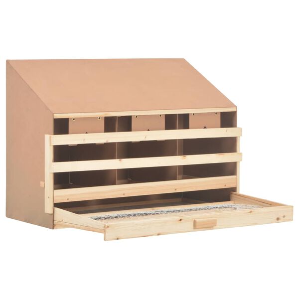 vidaXL Chicken Laying Nest 3 Compartments 93x40x65 cm Solid Pine Wood