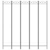 vidaXL 5-Panel Room Divider White 200x220 cm Fabric