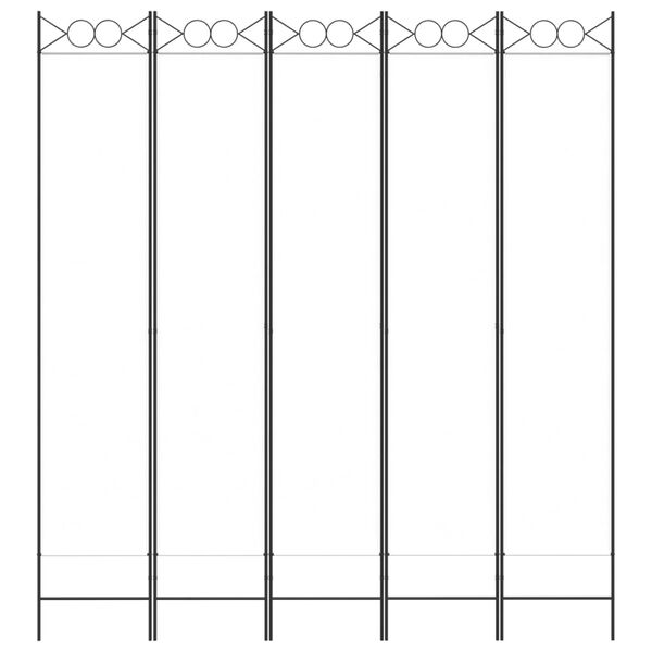 vidaXL 5-Panel Room Divider White 200x220 cm Fabric