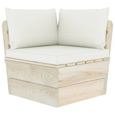 vidaXL Garden 4-Seater Pallet Sofa with Cushions Spruce Wood