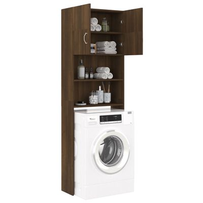 vidaXL Washing Machine Cabinet Brown Oak 64x25.5x190 cm