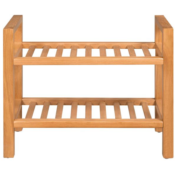 vidaXL Shoe Rack with 2 Shelves 50x27x40 cm Solid Oak Wood