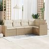 vidaXL 5 Piece Garden Sofa Set with Cushions Beige Poly Rattan