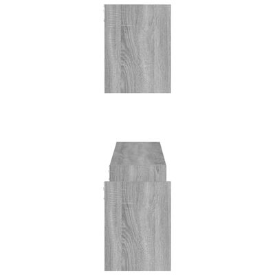 vidaXL Wall Shelves 2 pcs Grey Sonoma 100x15x20 cm Engineered Wood