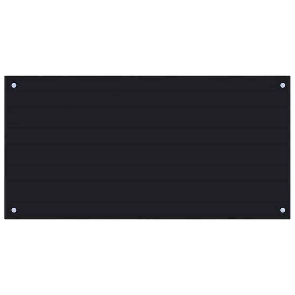 vidaXL Kitchen Backsplash Black 100 x 50 cm Tempered Glass