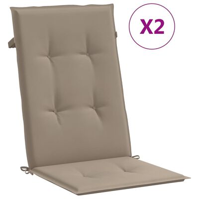 vidaXL Garden Highback Chair Cushions 2 pcs Taupe 120x50x3 cm Fabric
