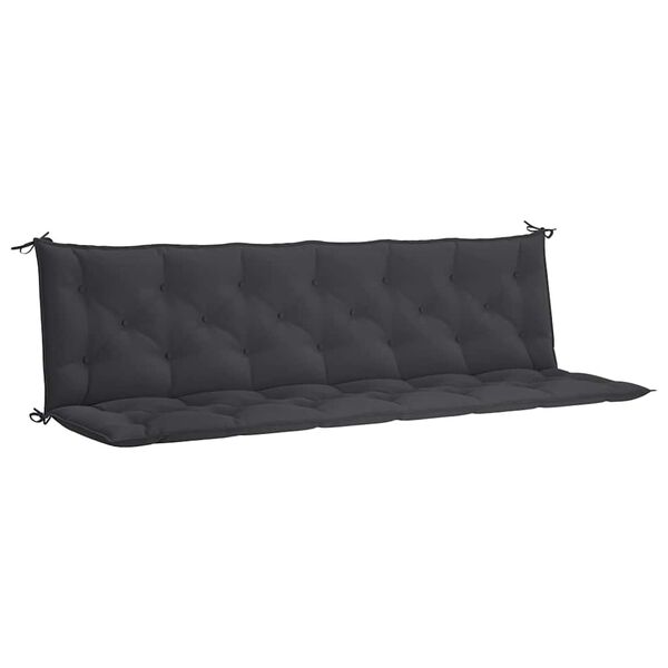 vidaXL Garden Bench Cushion Black 200x(50+50)x7cm Oxford Fabric