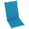 vidaXL Garden Chairs 2 pcs with Blue Cushions Solid Teak Wood