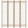 vidaXL Folding 4-Panel Room Divider 160 cm Bamboo and Canvas