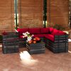 vidaXL 7 Piece Garden Pallet Lounge Set with Cushions Solid Pinewood