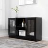 vidaXL Vitrine Cabinet Black 120x30.5x70 cm Engineered Wood