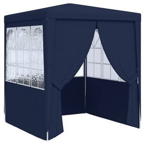 vidaXL Professional Party Tent with Side Walls 2x2 m Blue 90 g/m&sup2;