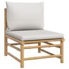 vidaXL 4 Piece Garden Lounge Set with Light Grey Cushions Bamboo