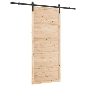 vidaXL Sliding Door Natural 100 x 208 cm Solid Pine Wood