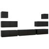 vidaXL 7 Piece TV Cabinet Set Black Engineered Wood