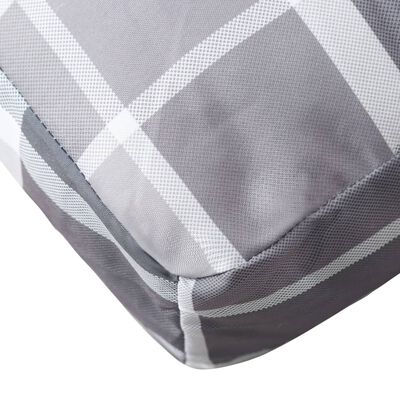 vidaXL Pallet Cushion Grey Check Pattern 50x40x12 cm Fabric