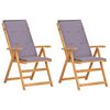 vidaXL Reclining Folding Chairs 2 pcs Brown Solid Acacia Wood