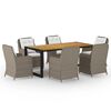 vidaXL 7 Piece Garden Dining Set Brown