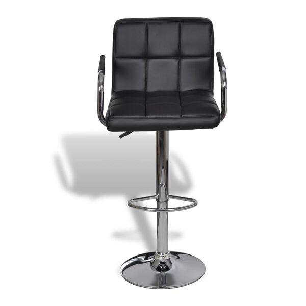 vidaXL Bar Stools 2 pcs Black Faux Leather