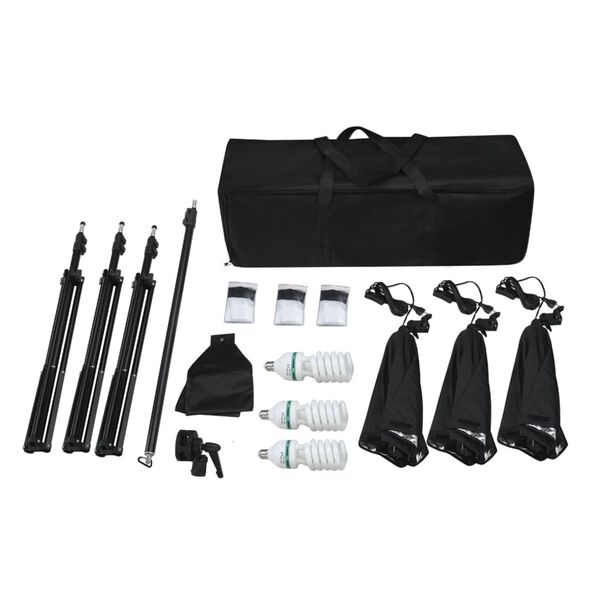 Lighting Set: 3 Photo Lights with Tripod & Softbox