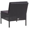 vidaXL 6 Piece Garden Lounge Set with Cushions Poly Rattan Black