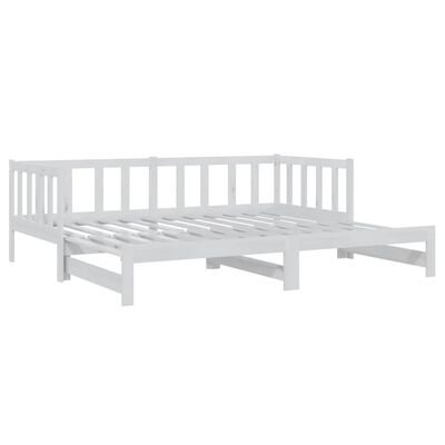 vidaXL Pull-out Day Bed White 2x(90x200) cm Solid Wood Pine