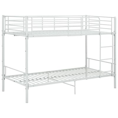 vidaXL Bunk Bed White Metal 90x200 cm