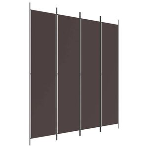 vidaXL 4-Panel Room Divider Brown 200x220 cm Fabric