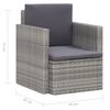vidaXL Garden Chair with Cushions Poly Rattan Grey