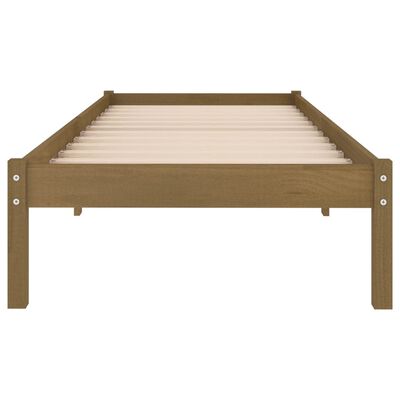 vidaXL Bed Frame without Mattress Honey Brown Solid Wood 90x200 cm