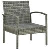 vidaXL 4 Piece Garden Lounge Set with Cushions Poly Rattan Grey