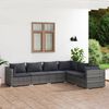 vidaXL 6 Piece Garden Lounge Set with Cushions Poly Rattan Grey