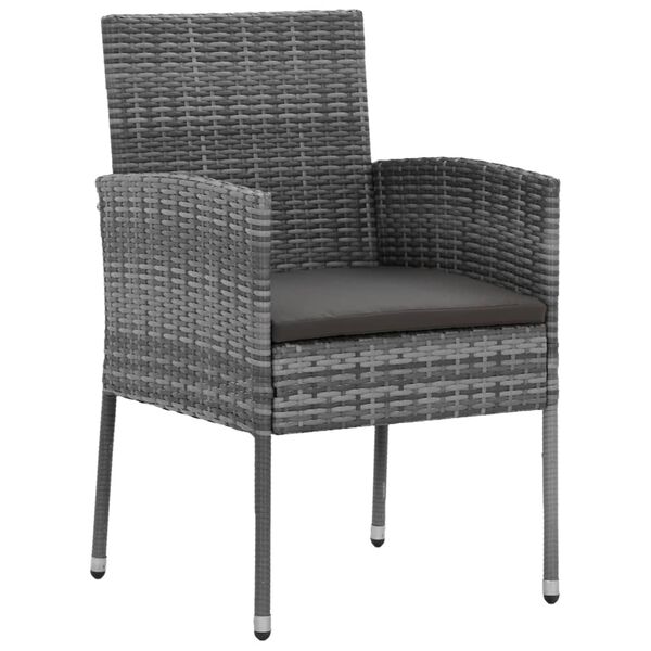 vidaXL 9 Piece Outdoor Dining Set Poly Rattan Grey