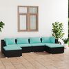 vidaXL 6 Piece Garden Lounge Set with Cushions Poly Rattan Black