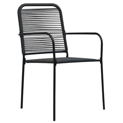 vidaXL Garden Chairs 4 pcs Cotton Rope and Steel Black
