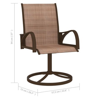 vidaXL Garden Swivel Chairs 2 pcs Textilene and Steel Brown