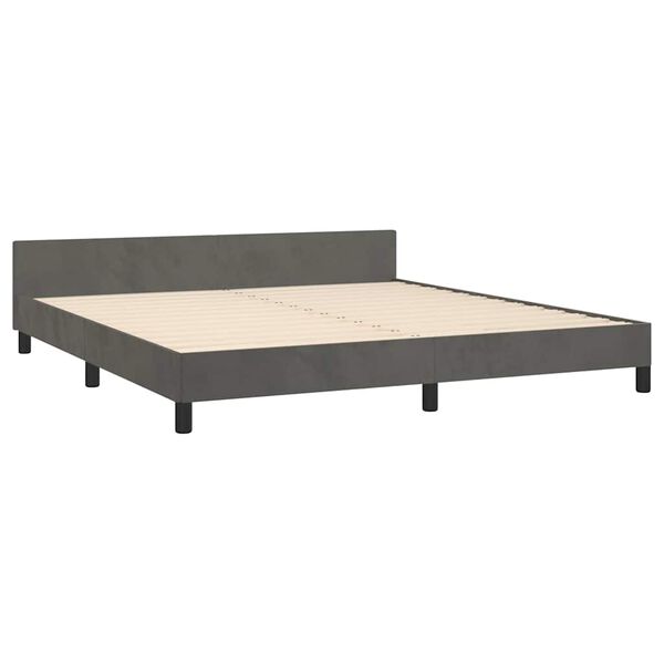 vidaXL Bed Frame without Mattress Dark Grey 183x203 cm King Velvet