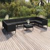 vidaXL 11 Piece Garden Lounge Set with Cushions Poly Rattan Black